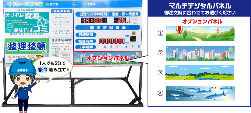 情熱セール あんずの安全標識安全掲示板 安全掲示板用時計 450φ 80mm厚 314-59